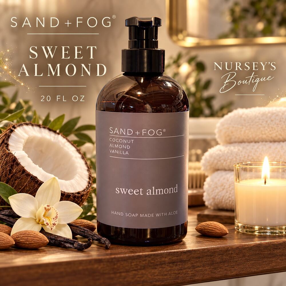Sand + Fog Sweet Almond Hand Soap 20 oz Coconut Vanilla Aloe New